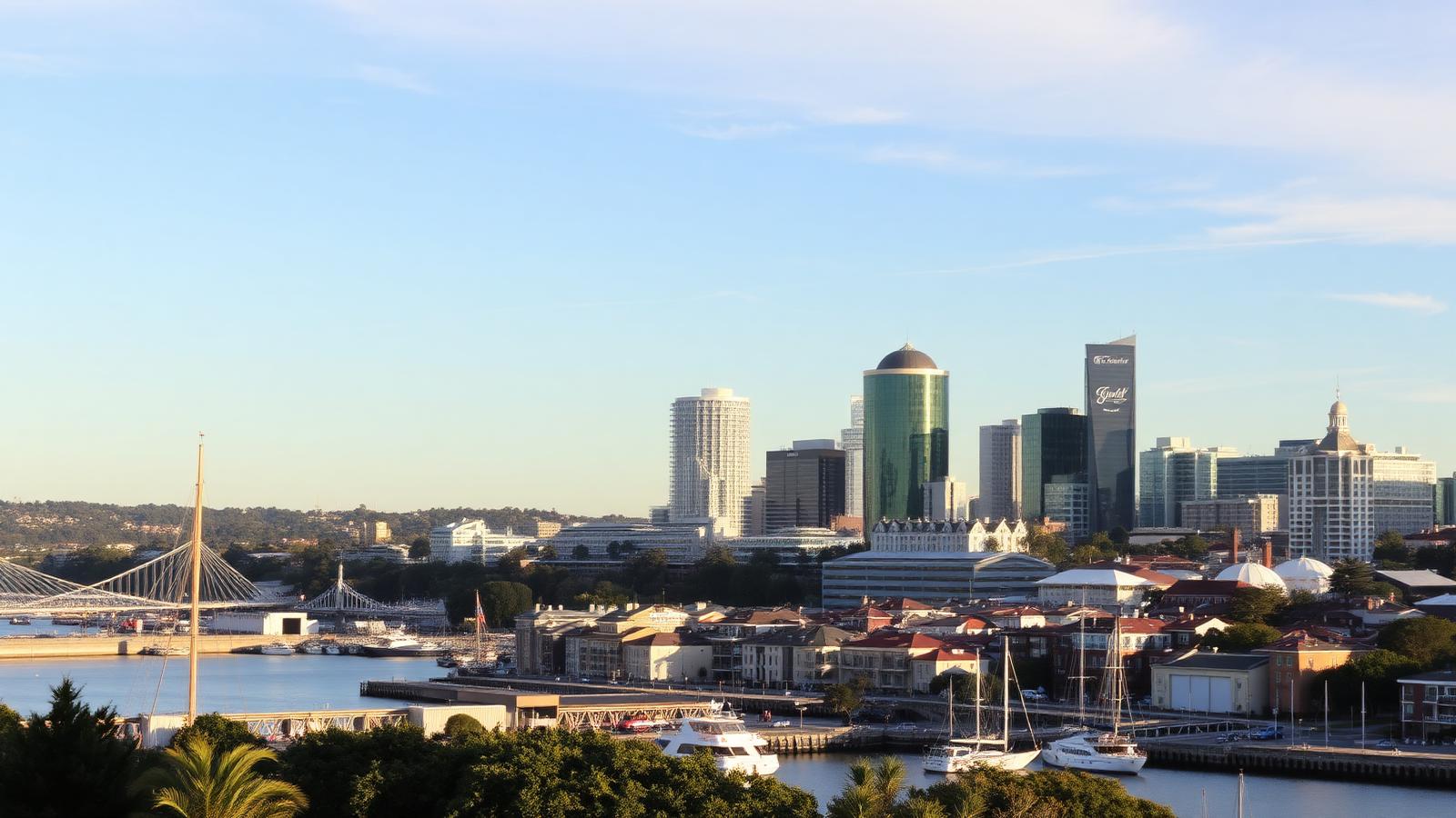 Licensed plumber and electrician servicing Wickham — the Newcastle CBD skyline and harbour foreshore in Newcastle NSW.